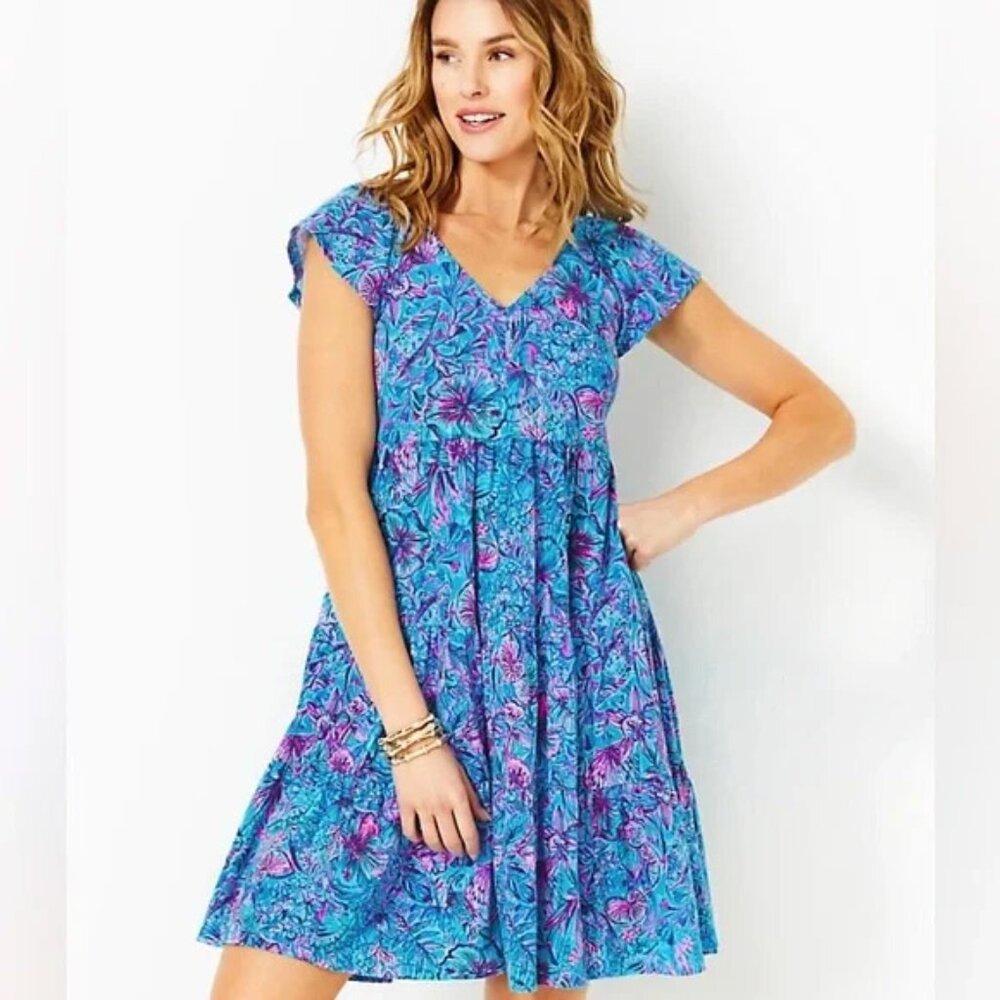Lilly Pulitzer Kawai Swing Dress Breakwater Blue–L